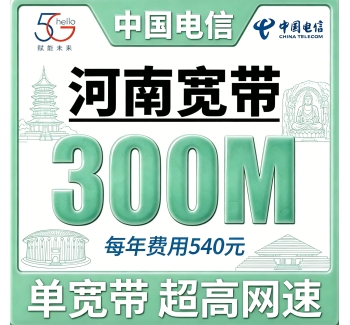 河南单宽带电信540元年享300bps