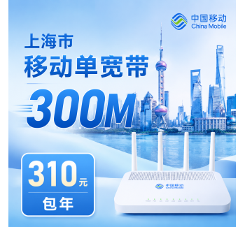 上海宽带移动310元年享300Mbps