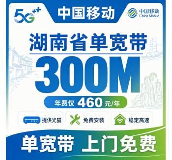 湖南省宽带移动460元年享300Mbps
